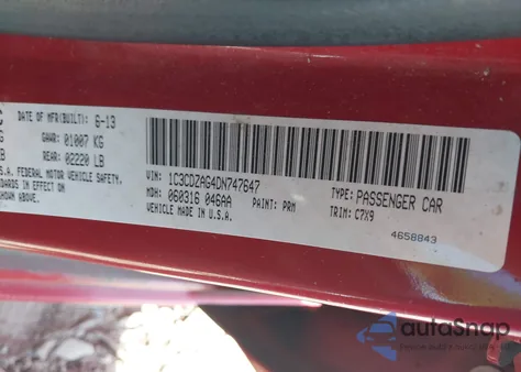 2013 Dodge Avenger Se V6 from USA, damaged, VIN 1C3CDZAG4DN747647